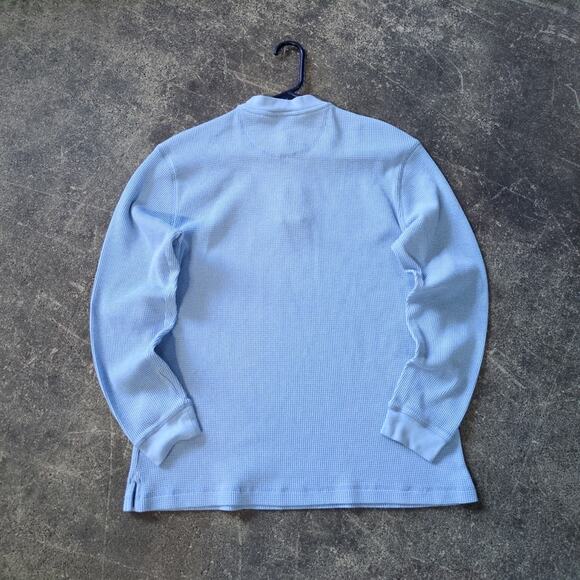 Taylor & Henry Henley Shirt Mens L Light Blue Long Sleeve - Picture 4 of 8